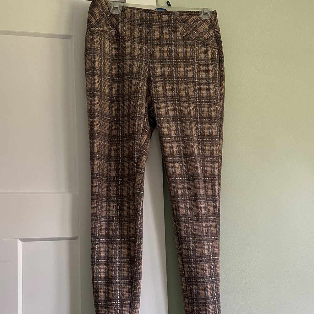 Zac & Rachel Plaid Cropped Pants - Brown and Black